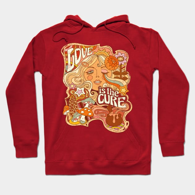 Love is the Cure - Trippy Caramel Hoodie by Marianne Martin